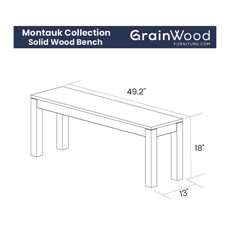 Grain Wood Furniture Montauk, bez opěradla, z masivního dřeva